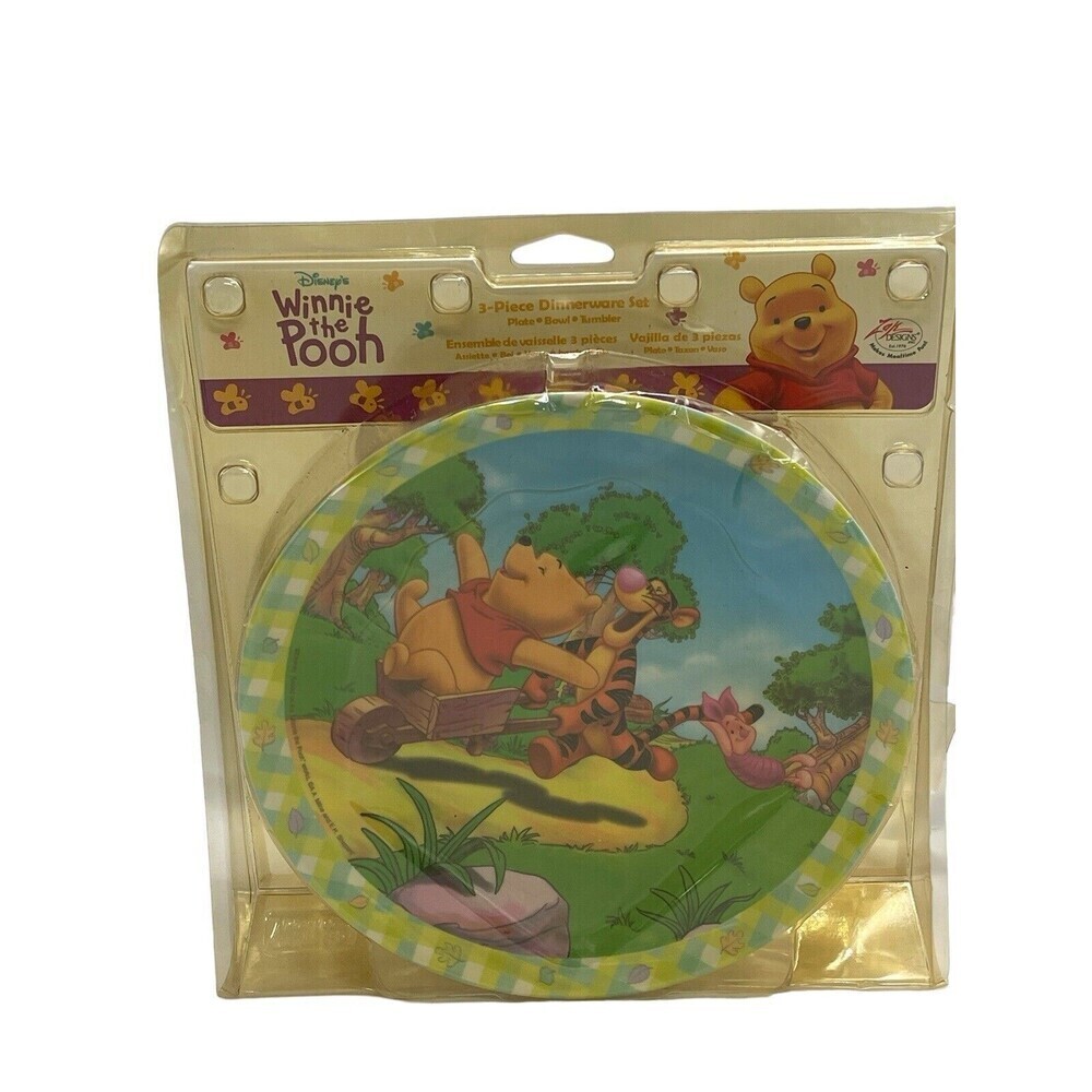 Zak Designs Disney's Winnie the Pooh 3 Piece Dinnerware Set Plate/Bowl/Tumbler